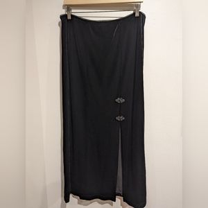 Teddi Black Velvet Skirt with slit